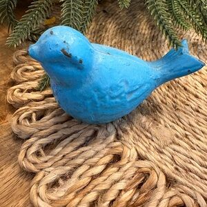 Metal Blue Bird Figurine